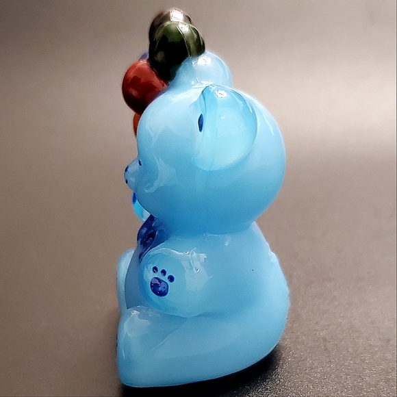 Vntg Boyd "Patrick the Bear" Opaque Baby Blue Handpainted Slag Glass - Picture 13 of 14